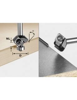 Fraise à Rainurer Pour Fraiseuse Pour Plaque Aluminium HW S8 HW 45° D27 12x12 KL - Festool | IFD Outillage