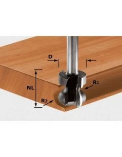 Fraise Pour Poignée Moulurée HW Avec Queue De 8mm HW S8 D22/16/R2,5+6 - Festool | IFD Outillage